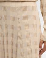Image 6 of 7: Lafayette 148 New York Asymmetric Ribbed Check-Print Midi Skirt