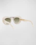 Image 2 of 5: Loewe Double Frame Acetate & Metal Cat-Eye Sunglasses