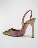 Image 3 of 6: Amina Muaddi Camelia Ombre Patent Halter Pumps