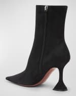 Image 3 of 6: Amina Muaddi Georgia 95mm Suede Ankle Booties