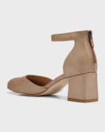 Image 2 of 5: Eileen Fisher Indi Metallic Ankle-Grip Pumps