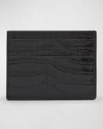 Image 3 of 4: TOM FORD Men's T Line Alligator-Effect Card Holder