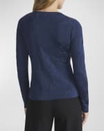Image 3 of 5: Lafayette 148 New York Textured Floral Crewneck Sweater