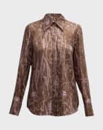 Image 2 of 6: Lafayette 148 New York Floral-Print Button-Down Silk Blouse
