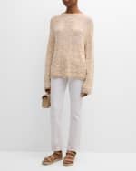 Image 5 of 6: Lafayette 148 New York Crewneck Floral Intarsia Sweater