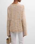 Image 4 of 6: Lafayette 148 New York Crewneck Floral Intarsia Sweater