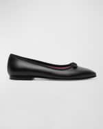 Image 1 of 5: CAREL Metallic Bow Square-Toe Ballerina Flats