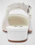 Image 2 of 4: CAREL Abricot Mixed Leather Mary Jane Slingback Flats