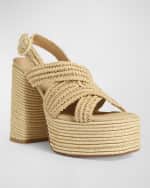Image 2 of 4: Castaner Faye Raffia Slingback Platform Espadrilles