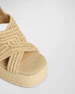 Image 3 of 4: Castaner Faye Raffia Slingback Platform Espadrilles