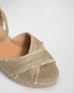 Image 4 of 5: Castaner Bromelia Frayed Canvas Wedge Espadrilles