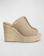 Image 1 of 4: Castaner Fatima Frayed Canvas Slide Espadrilles