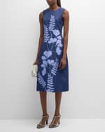 Image 2 of 6: Lafayette 148 New York Sleeveless Floral-Print A-Line Midi Dress