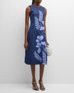 Image 5 of 6: Lafayette 148 New York Sleeveless Floral-Print A-Line Midi Dress