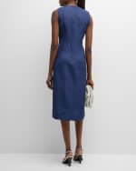 Image 3 of 6: Lafayette 148 New York Sleeveless Floral-Print A-Line Midi Dress