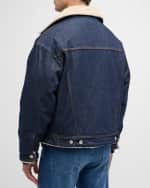 Image 3 of 6: FRAME Men's Oversized Shearling Denim Jacket
