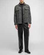 Image 4 of 5: FRAME Men's Tweed Textured Overshirt