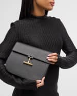 Image 2 of 6: TOM FORD Tara Medium Crossbody in Grained Leather with Leather Strap