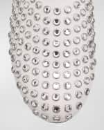 Image 4 of 6: ALAIA Crystal Stud Leather Flat Mules