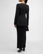 Image 3 of 6: Gabriela Hearst Keir Crepe Tailored Jacket