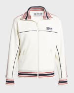 Image 1 of 6: Golden Goose Star Zip-Front Logo Track Jacket