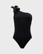Image 1 of 5: Karla Colletto Tess One-Shoulder One-Piece Swimsuit
