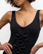 Image 4 of 5: Karla Colletto Tess V-Neck Silent Underwire One-Piece Swimsuit