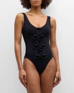 Image 5 of 5: Karla Colletto Tess V-Neck Silent Underwire One-Piece Swimsuit