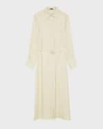 Image 1 of 5: Joseph Dulac Belted Geometric-Print Midi Shirtdress