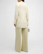 Image 3 of 6: Joseph Alane High-Rise Wide-Leg Twill Pants