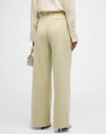 Image 4 of 6: Joseph Alane High-Rise Wide-Leg Twill Pants