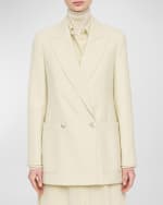 Image 4 of 5: Joseph Florian Double-Breasted Peak-Lapel Twill Jacket