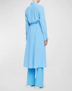 Image 3 of 5: Joseph Diane Belted Crepe De Chine Midi Shirtdress
