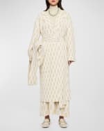 Image 2 of 4: Joseph Belted Geometric Intarsia Wool Knit Coat