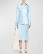 Image 2 of 5: Joseph Clea V-Neck Silk Satin Tank