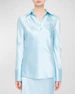 Image 4 of 5: Joseph Clea V-Neck Silk Satin Tank