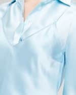 Image 5 of 5: Joseph Clea V-Neck Silk Satin Tank