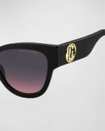 Image 2 of 4: Marc Jacobs Cut-Out Logo Acetate Cat-Eye Sunglasses