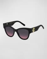 Image 1 of 4: Marc Jacobs Cut-Out Logo Acetate Cat-Eye Sunglasses