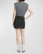 Image 3 of 6: Golden Goose Journey Crystal-Embellished Denim Mini Skirt