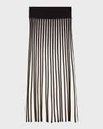 Image 2 of 5: Joseph Contrast Pleated A-Line Midi Skirt