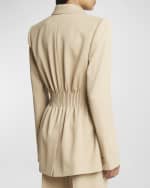 Image 4 of 7: Chloe Soft Wool Top Coat with Cinched Waist