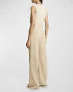 Image 3 of 6: Chloe Soft Wool Pleated Wide-Leg Trousers