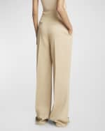 Image 4 of 6: Chloe Soft Wool Pleated Wide-Leg Trousers