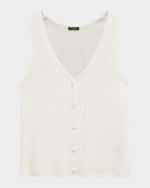 Image 1 of 5: Joseph Sleeveless Ribbed Button-Down Vest