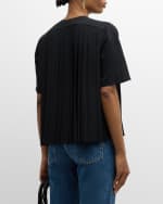 Image 4 of 6: Joseph Bouloi Pleated Elbow-Sleeve Button-Down Blouse