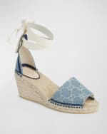 Image 2 of 5: Gucci Pilar GG Denim Espadrille Sandals