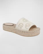 Image 2 of 6: Gucci Damita GG Eyelet Espadrille Sandals