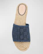 Image 5 of 5: Gucci Pilar GG Denim Espadrille Sandals