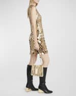 Image 2 of 6: Rabanne Sac Disc-Link Raffia Shoulder Bag